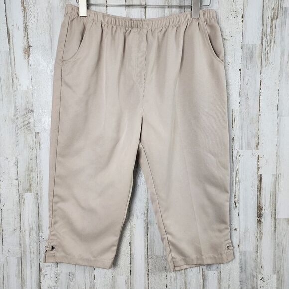 Allison Daley Cropped Capri Pants Tan Size 14p - Picture 1 of 9